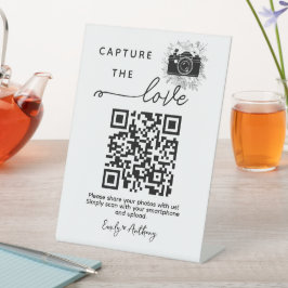 Dela Kärleken Bröllopsfoto Dela QR-kod Skylt