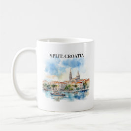 Dela Kroatien Dalmatia Watercolor Kaffemugg