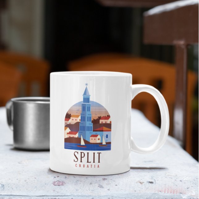Dela Kroatiens Dalmatia-Vintage Kaffemugg (split croatia coffee mug)