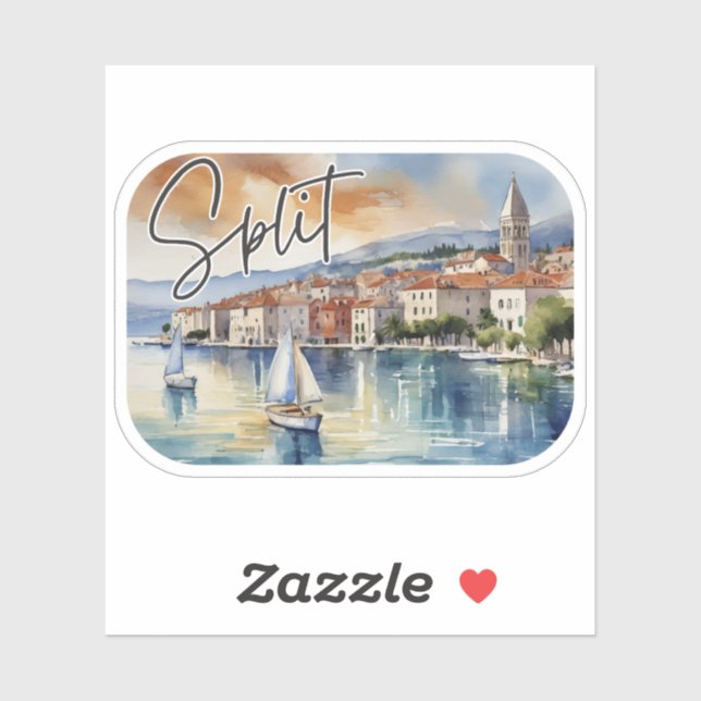 Dela Kroatiens vattenfärg Klistermärken (Ark)