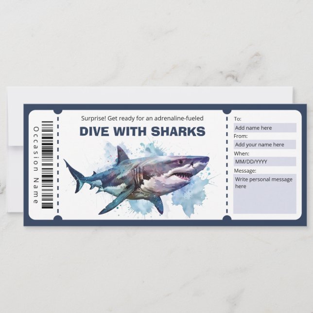 Dela med Sharks Biljett-presentkort Inbjudningar (Framsida)