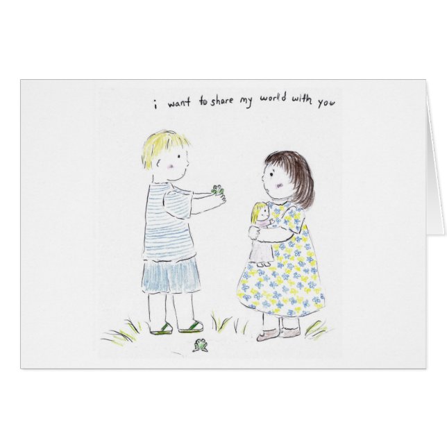 Dela min värld hälsningskort (Framsidan Horizontal)