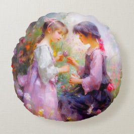 Dela Ro och Vänskap Rund Kudde