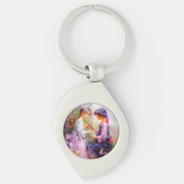 Dela Ro och Vänskap Swirl Silverfärgad Nyckelring