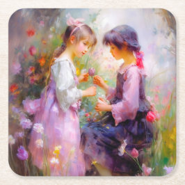 Dela Ro och Vänskap Underlägg Papper Kvadrat