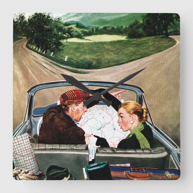 Dela sig i vägen fyrkantig klocka (Framsida)