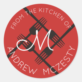 Dela sig monogramen från kök av klistermärken