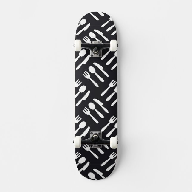 Dela sig skedknivarmönster old school skateboard bräda 21,6 cm (Framsida)