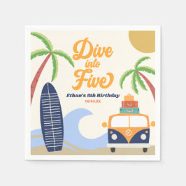 Dela upp i 5 Surfors blå 5:e Födelsedagsfesten Nap Pappersservett