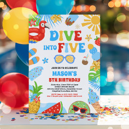Dela upp i fem Tropiska fack femte Födelsedagsfest Inbjudningar