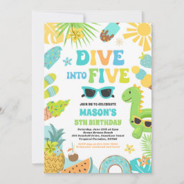 Dela upp i fem Tropiska fack femte Födelsedagsfest Inbjudningar