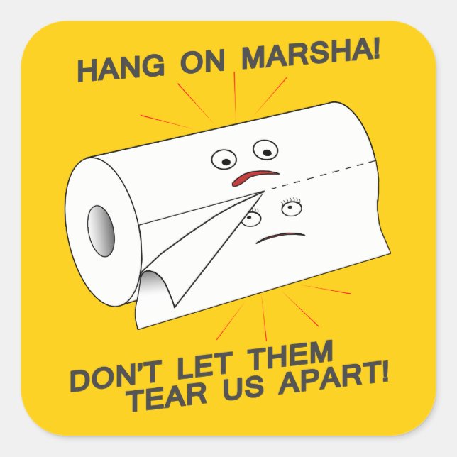 Dela upp oss fyrkantigt klistermärke (Framsida)