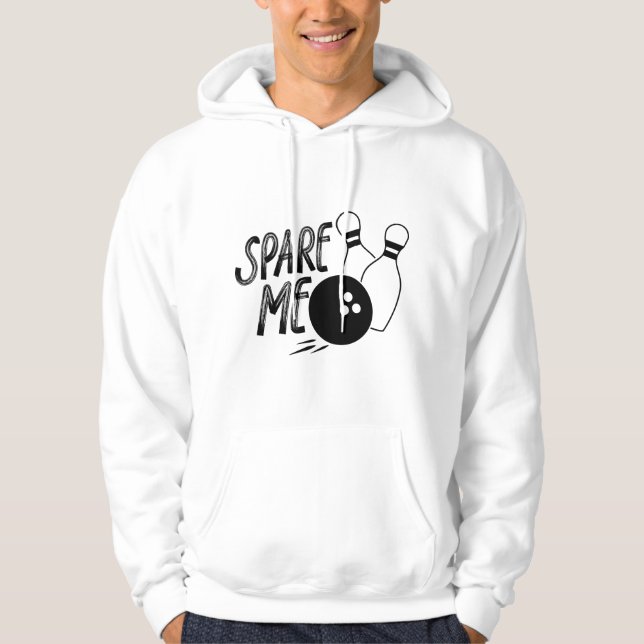 Dela ut mig Bowling Pin Skriv ut Hoodie (Framsida)