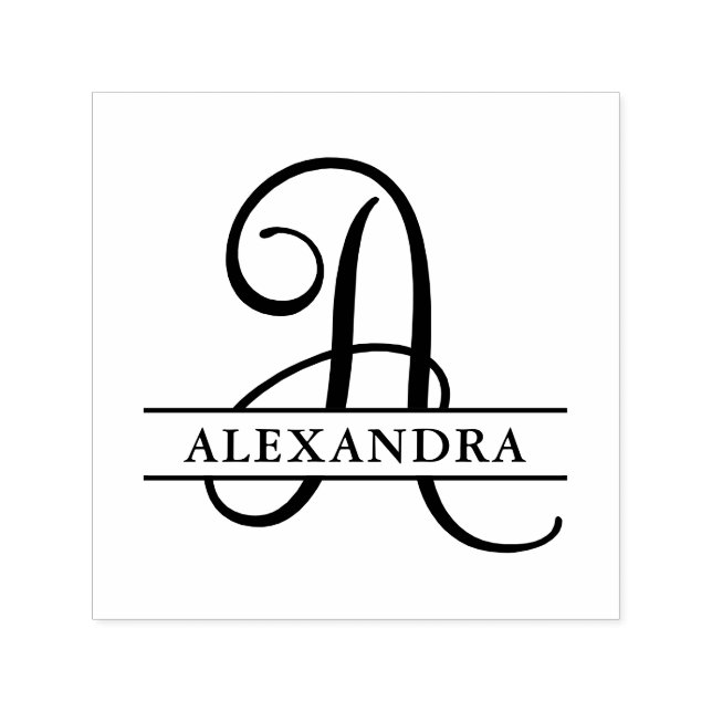 Dela ut skriptmonogram Namn för Brev A Självfärgande Stämpel (Design)