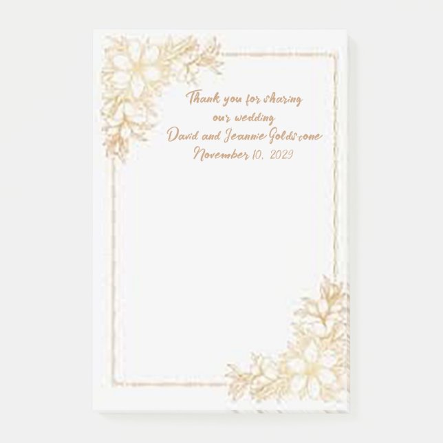 Dela våra bröllops Post-It lappar Bröllopspresente (Framsida)