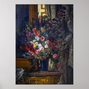 Delacroix - blomma Vas med konsol 1849 Poster