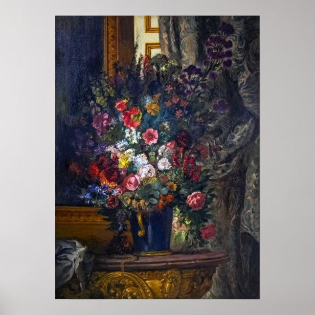 Delacroix - Blomvas med konsol 1849 Poster (Framsidan)