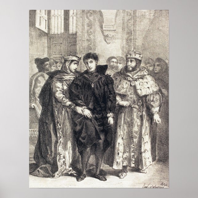 Delacroix - drottningen utsätter sig för konsolham poster (Framsidan)