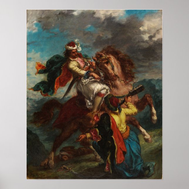 Delacroix - en turk överlämnar till en grekisk häs poster (Framsidan)