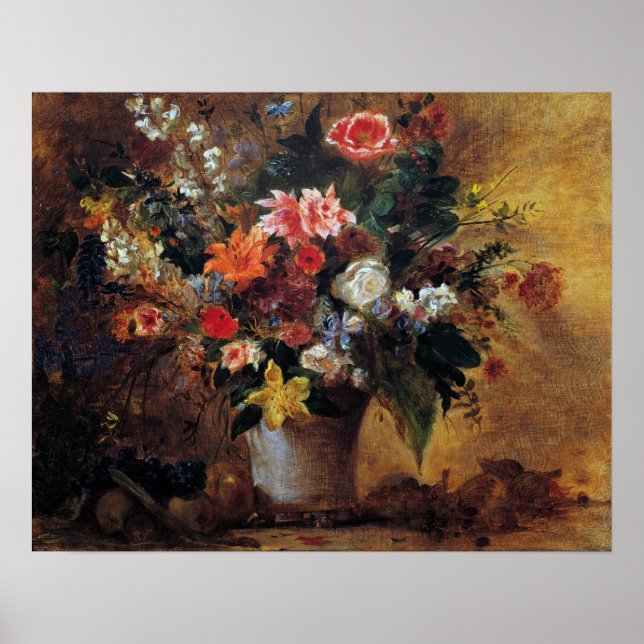 Delacroix - Flower still Life Poster (Framsidan)