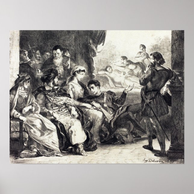 Delacroix - Förgiftningen av Hamlets far (Akt… Poster (Framsidan)