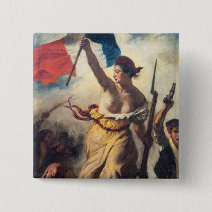 Delacroix - Friheten leder folket närbild Knapp