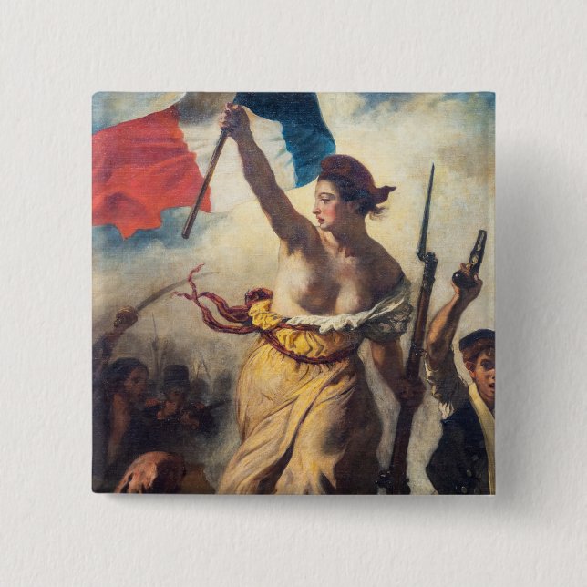 Delacroix - Friheten leder folket närbild Knapp (Framsida)