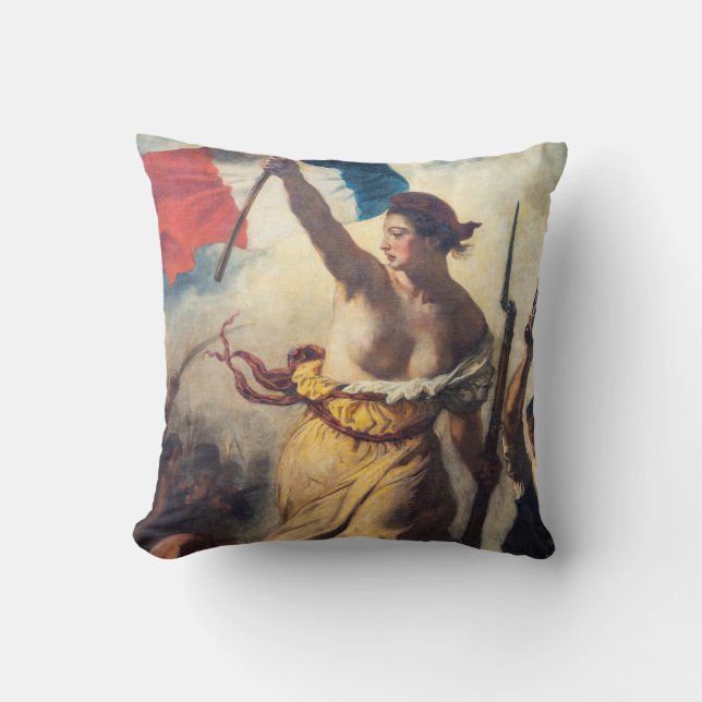 Delacroix - Friheten leder folket närbild Kudde (Framsida)
