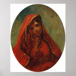 Delacroix - halva Figur i en marockansk Poster
