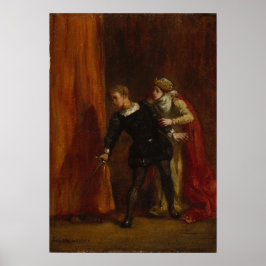Delacroix - Hamlet och hans Mor Poster