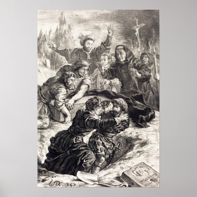 Delacroix - Hamlet och Laertes i Op.. Poster (Framsidan)
