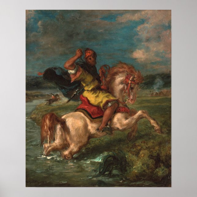 Delacroix - Horseman Crossing A Ford Poster (Framsidan)