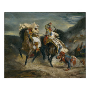 Delacroix Kambodja för Giaour och Hassan Fototryck