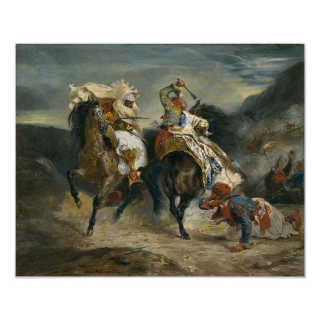 Delacroix Kambodja för Giaour och Hassan Fototryck (Framsidan)