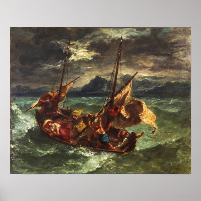 Delacroix - Kristus på Genesarets sjö Poster (Framsidan)