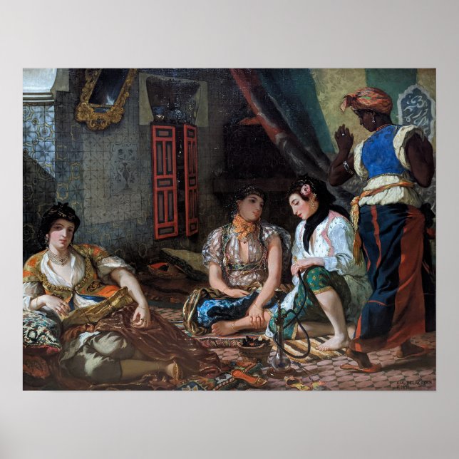 Delacroix - Kvinnor i Alger i deras bostad Poster (Framsidan)