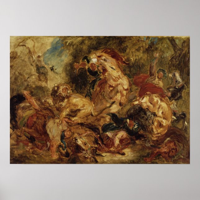 Delacroix - Lejonjakten Poster (Framsidan)