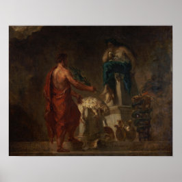 Delacroix - Lycurgus Consulting the Pythia Poster