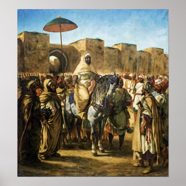 Delacroix - Marockos sultan Poster (Framsidan)
