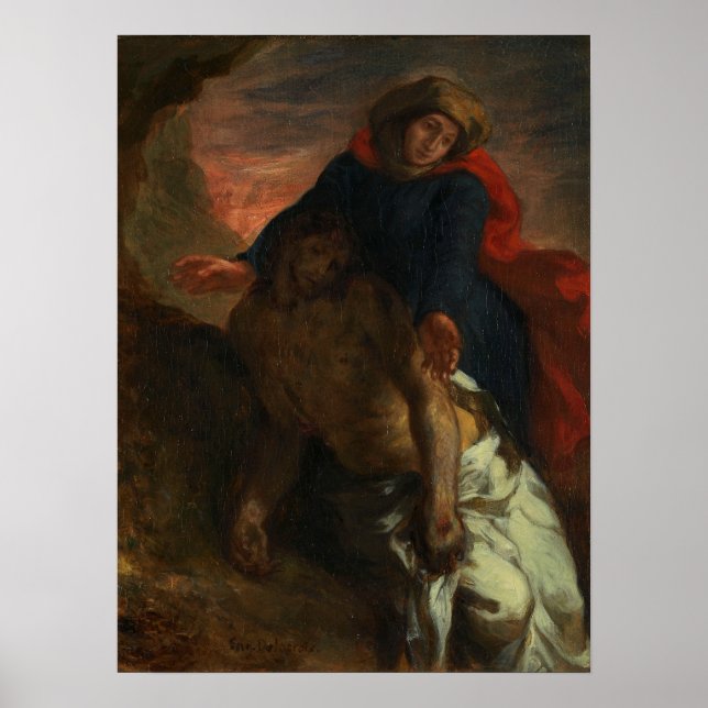 Delacroix - Pieta 1850 Poster (Framsidan)