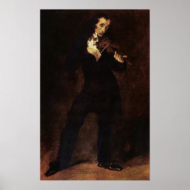 Delacroix - Porträtt i Paganini Poster (Framsidan)