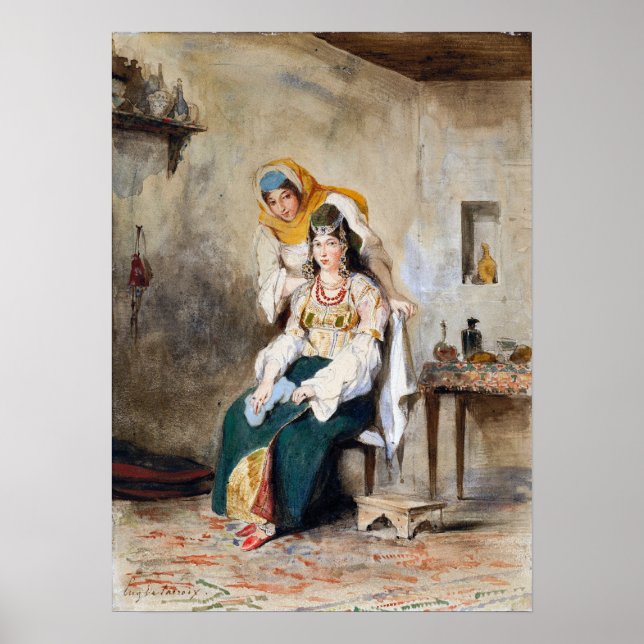 Delacroix - Saada hustru till Abraham Ben Chimol O Poster (Framsidan)