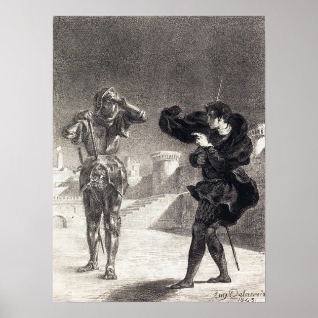 Delacroix - The Ghost on the Terrace (Act I Scene. Poster (Framsidan)