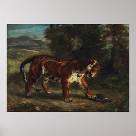 Delacroix - Tiger spelar med en sköldpadda Poster