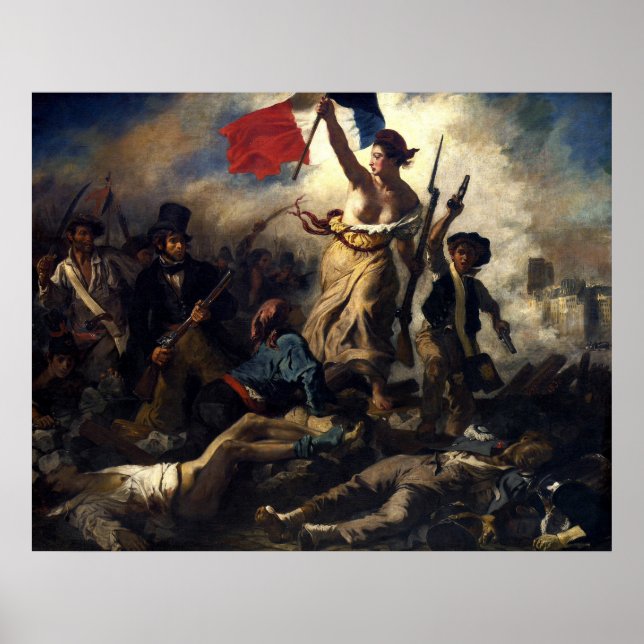 Delacroix's La Liberté Guidant le Peuple Poster (Framsidan)