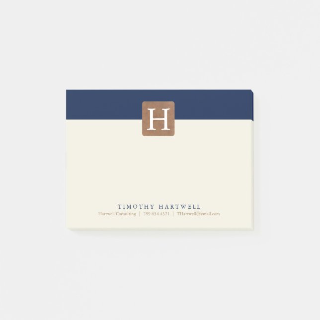 Delad djärv Monogram för ökennatt färg Post-it Block (Framsida)