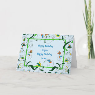 Delad födelsedag, Bright Retro Paisley Kort
