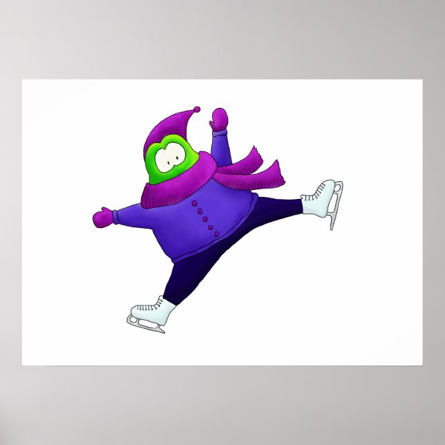 Delad jump Figur Skating Frog Poster (Framsidan)