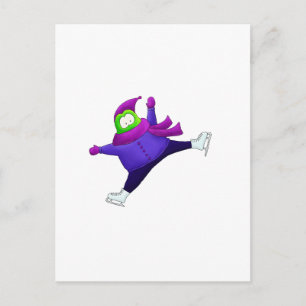 Delad jump Sking Frog Vykort