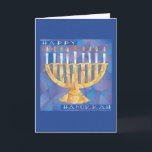 Delad Menorah Helgkort<br><div class="desc">Snygg Hanukkah-perfekt för semesterhälsningar! En originalillustration av Laura Bolter.</div>
